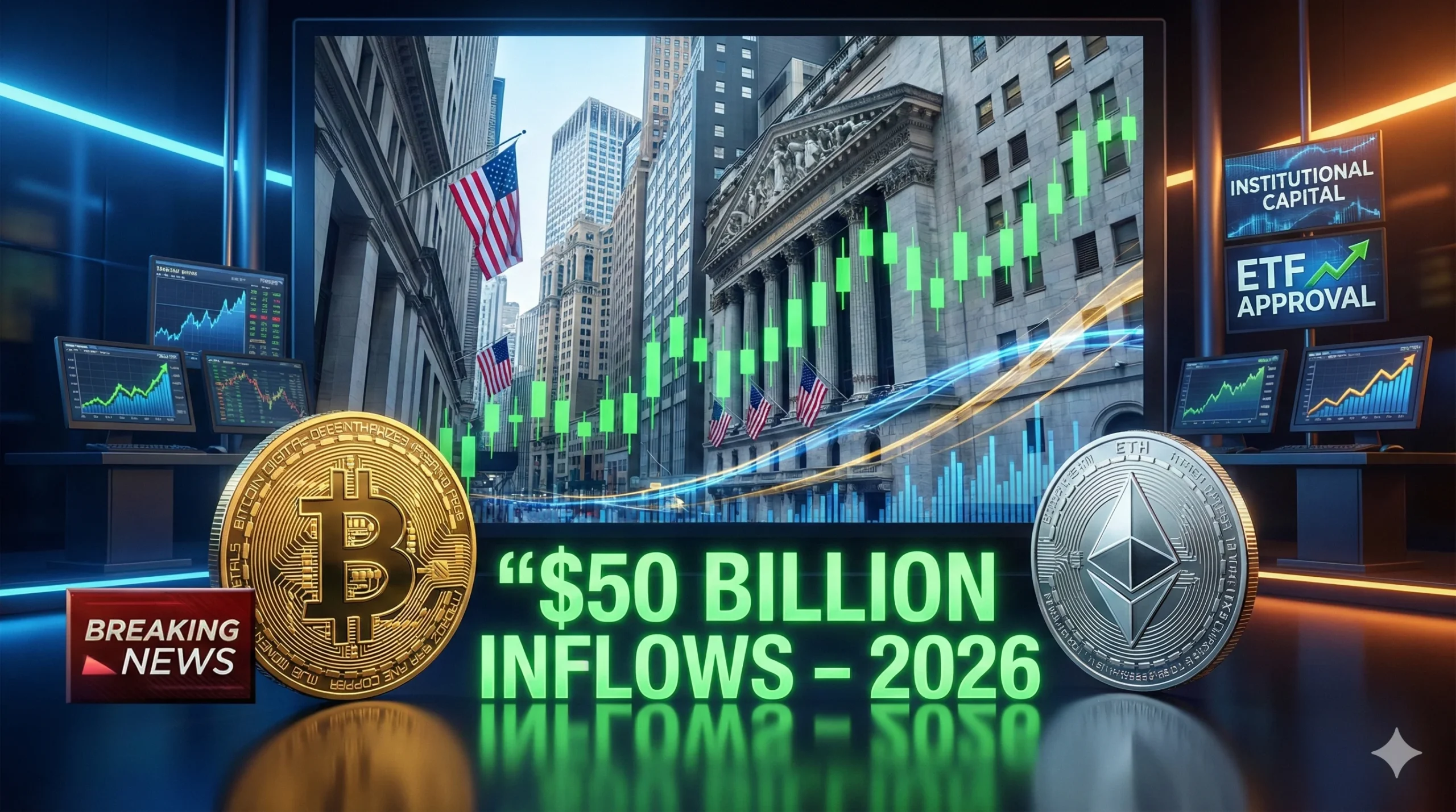 U.S. Spot Crypto ETFs Poised for $50 Billion Inflows by 2026